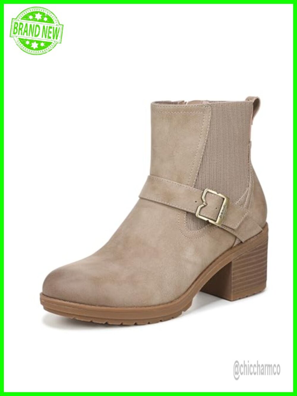 Womens Ankle Boots Faux Leather Chelsea Stretch Gore Block Heel